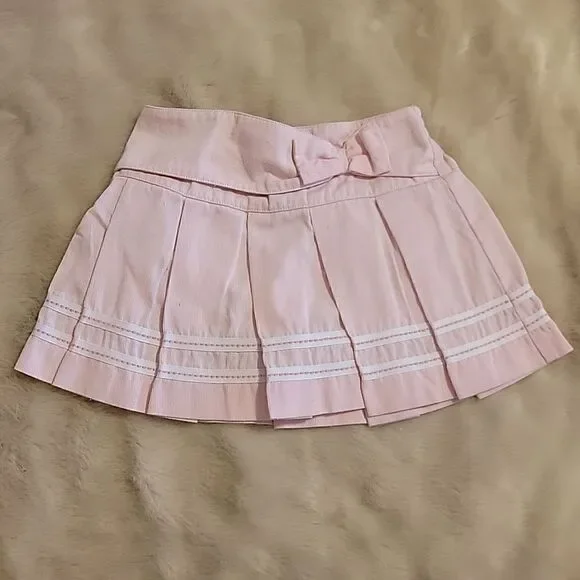 JANIE AND JACK LIGHT PINK PLEATED SKORT WITH BOW, SIZE 12-18 MONTHS - Picture 1 of 8